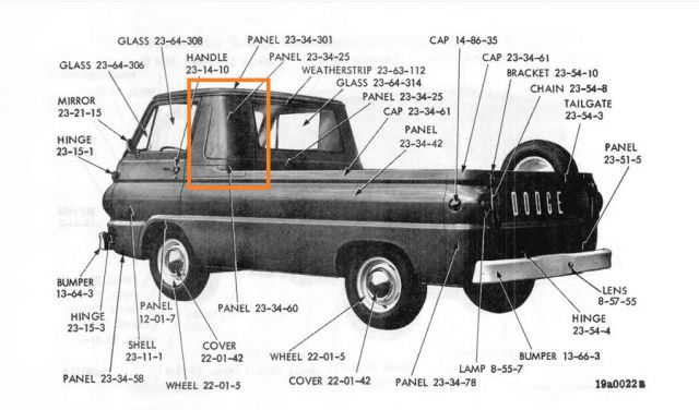 1964 - 1970 DODGE A100 CAB CORNER GLASS WEATHERSTRIP